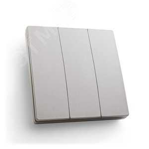 Кнопка-выключатель безпроводной трехклавишный, серебро TM83 Кнопка-выключатель безпроводной трехклавишный, серебро TM83
