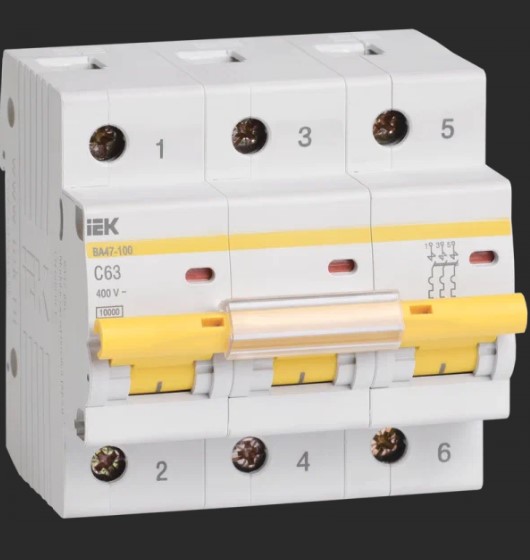 Выключатель автоматический 3Р 25А C ВА47-100 10кА (MVA40-3-025-C) IEK Выключатель автоматический 3Р 25А C ВА47-100 10кА (MVA40-3-025-C) IEK