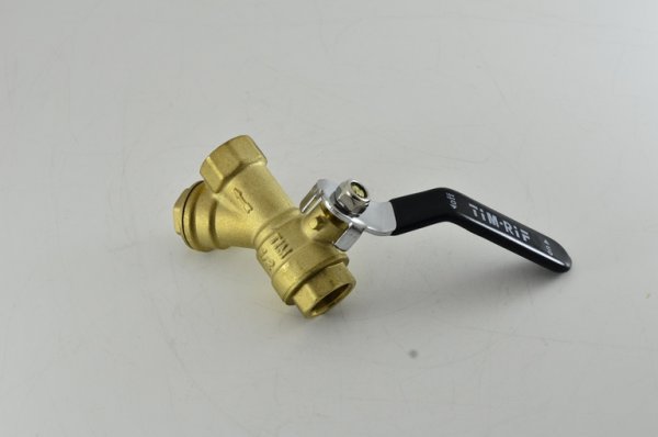 Кран шаровой 1/2" гг с фильтром ручка TIM Кран шаровой 1/2" гг с фильтром ручка TIM