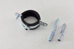 Хомут стальной  1. 1/4" (40-45) с резиновым уплотнителем и крепежом М8х80+дюбель (120шт/уп) STOUT