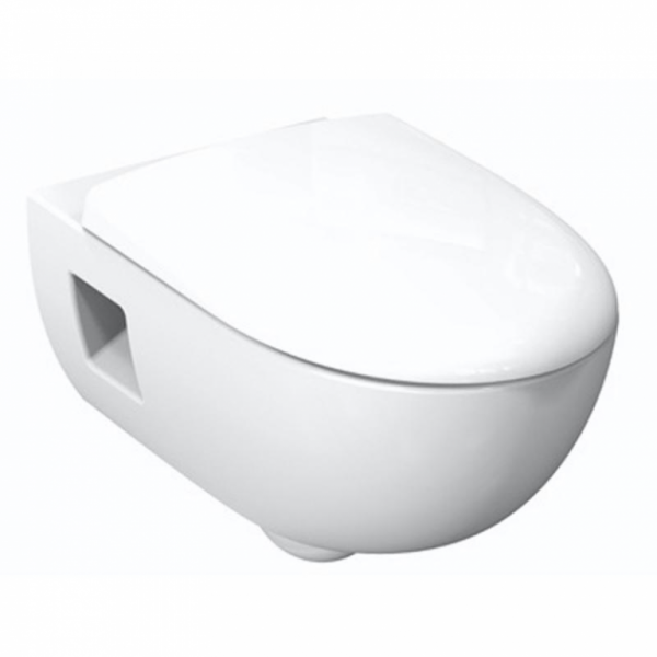 RENOVA N1 PREMIUM унитаз подвесной, безободковый /35х53/(белый) (без сидения) GEBERIT RENOVA N1 PREMIUM унитаз подвесной, безободковый /35х53/(белый) (без сидения) GEBERIT