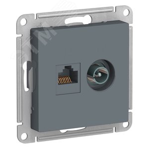 TV розетка + RJ-45 розетка ГРИФЕЛЬ ATLASDESIGN интернет+тв розетка TV розетка + RJ-45 розетка ГРИФЕЛЬ ATLASDESIGN интернет+тв розетка