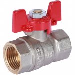 Кран шаровой 1/2" гг бабочка (никель) ROMMER Кран шаровой 1/2" гг бабочка (никель) ROMMER