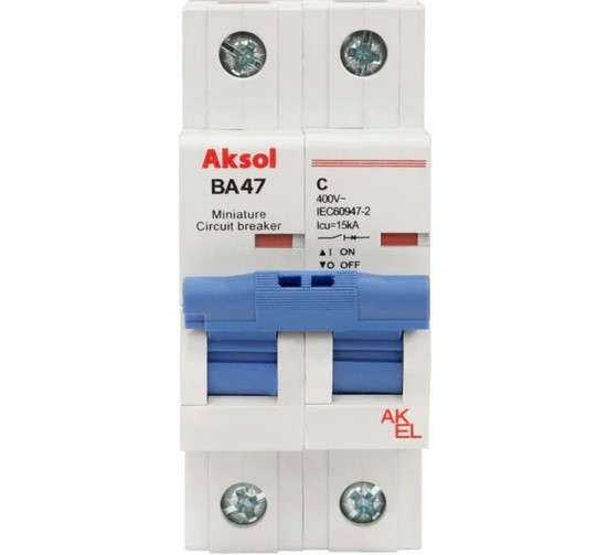 Выключатель автоматический ВА47-MCB-H-AKSOL-2P-C32-AC 2P/32A/С/10кА Выключатель автоматический ВА47-MCB-H-AKSOL-2P-C32-AC 2P/32A/С/10кА