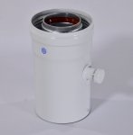 STOUT Элемент дымохода  конденсатосборник горизонт.  Ø60/100, п/м уплотнения в компл. с лого.