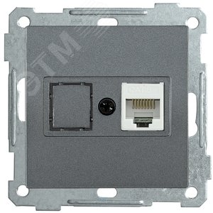 РK10-1-Б Розетка компьютерная RJ45 Cat5e BOLERO антрацит IEK РK10-1-Б Розетка компьютерная RJ45 Cat5e BOLERO антрацит IEK