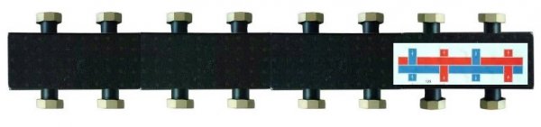 Стальной распределительный коллектор 4(7) отопительных контура. В теплоизоляции DN 25 Стальной распределительный коллектор 4(7) отопительных контура. В теплоизоляции DN 25