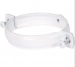 ROMMER Крепление к стене D100 белое RAL металлическое ( хомут) ROMMER Крепление к стене D100 белое RAL металлическое ( хомут)