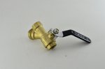 Кран шаровой 1/2" гг с фильтром ручка TIM Кран шаровой 1/2" гг с фильтром ручка TIM