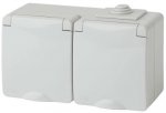 Розетка 2х2P+E гориз. IP65, 16A-250В, ОУ, Эра Эксперт, серый, 11-2603-03 Б0035991 ЭРА Розетка 2х2P+E гориз. IP65, 16A-250В, ОУ, Эра Эксперт, серый, 11-2603-03 Б0035991 ЭРА