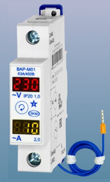 Вольтметр/амперметр ВАР-М01 63А/450В УХЛ4 4680019912226 Меандр Вольтметр/амперметр ВАР-М01 63А/450В УХЛ4 4680019912226 Меандр