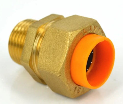 Муфта из латуни для соединения гофротрубы DN 15 1/2" НР ГАЗ Муфта из латуни для соединения гофротрубы DN 15 1/2" НР ГАЗ