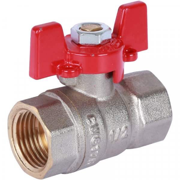 Кран шаровой 1/2" гг бабочка (никель) ROMMER Кран шаровой 1/2" гг бабочка (никель) ROMMER