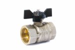 Кран шаровой   1" гг бабочка  (никель) LD
