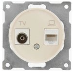 TV + RJ-45 розетка   БЕЖЕВЫЙ   FLORENCE тв и интернет розетка