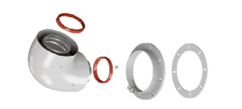 ROMMER Начальный участок 60/100 (Bosch, Buderus, Navien S/C/E, Baxi ECO Nova/Classic, Baltur, Лемакс, Fondital ) в комплекте фланец ROMMER Начальный участок 60/100 (Bosch, Buderus, Navien S/C/E, Baxi ECO Nova/Classic, Baltur, Лемакс, Fondital ) в комплекте фланец