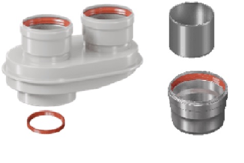 Адаптер для перехода на двухтрубную систему 80/80 Адаптер для перехода на двухтрубную систему 80/80