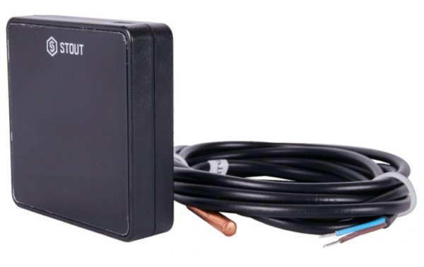 Беспроводной датчик температуры пола C-8f, черный STOUT Беспроводной датчик температуры пола C-8f, черный STOUT