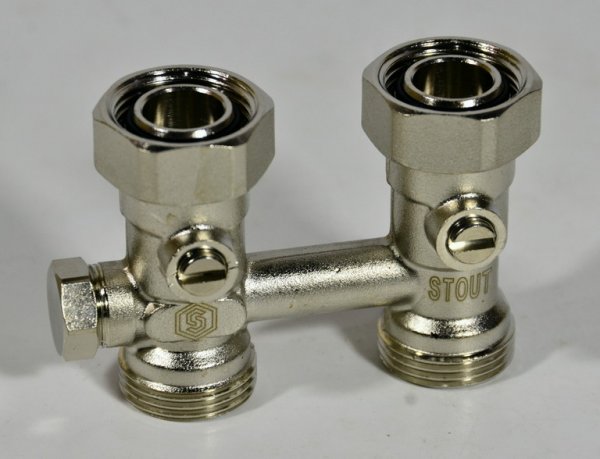 STOUT 3/4" 1 однотрубной системы, прямой блок (евроконус) STOUT 3/4" 1 однотрубной системы, прямой блок (евроконус)
