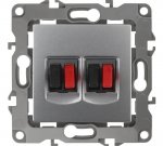 Розетка аудио двойная, Эра12, алюминий, 12-3112-0 ЭРА Розетка аудио двойная, Эра12, алюминий, 12-3112-0 ЭРА