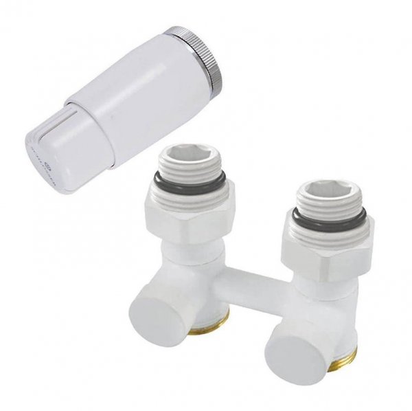 Комплект узла нижнего подкл SCHLOSSER прямой STANDARD 3/4" (белый) с термоголовкой М30х1,5, ниппеля 1/2"Х3/4" Комплект узла нижнего подкл SCHLOSSER прямой STANDARD 3/4" (белый) с термоголовкой М30х1,5, ниппеля 1/2"Х3/4"