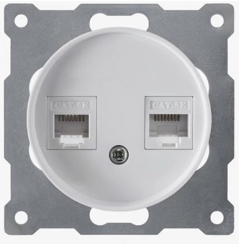 RJ-45 двойная розетка БЕЛЫЙ FLORENCE интернет розетка двойная RJ-45 двойная розетка БЕЛЫЙ FLORENCE интернет розетка двойная