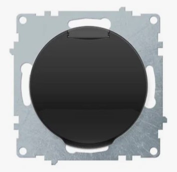 С крышкой розетка ЧЕРНЫЙ FLORENCE С крышкой розетка ЧЕРНЫЙ FLORENCE