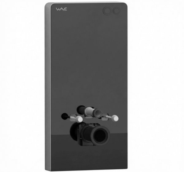 Cистема инсталляции приставная WAVE OUT WHITE, пневм. кнопка Черное Стекло Cистема инсталляции приставная WAVE OUT WHITE, пневм. кнопка Черное Стекло