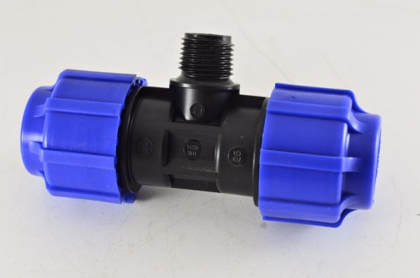 Тройник ПЭ с наруж. труб. резьбой 25х 1/2''х25 (обж.) ТПК-АКВА Тройник ПЭ с наруж. труб. резьбой 25х 1/2''х25 (обж.) ТПК-АКВА