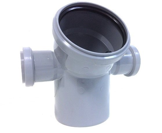 Отвод 110*45гр./50*90 с двумя патрубкоми Отвод 110*45гр./50*90 с двумя патрубкоми