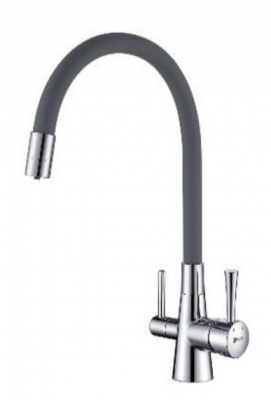 LM3075C-Gray Смеситель для кухни Lemark Comfort LM3075C-Gray с подключением к фильтру, хром/серый LEMARK LM3075C-Gray Смеситель для кухни Lemark Comfort LM3075C-Gray с подключением к фильтру, хром/серый LEMARK