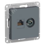 TV розетка + RJ-45 розетка   ГРИФЕЛЬ   ATLASDESIGN интернет+тв розетка