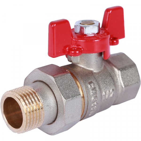 Кран шаровой 1/2" гш американка бабочка (никель) ROMMER Кран шаровой 1/2" гш американка бабочка (никель) ROMMER