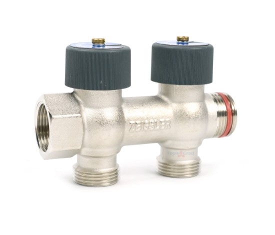 Коллектор 3/4"х3/4"х2 гш EK рег/кран Zeissler Коллектор 3/4"х3/4"х2 гш EK рег/кран Zeissler