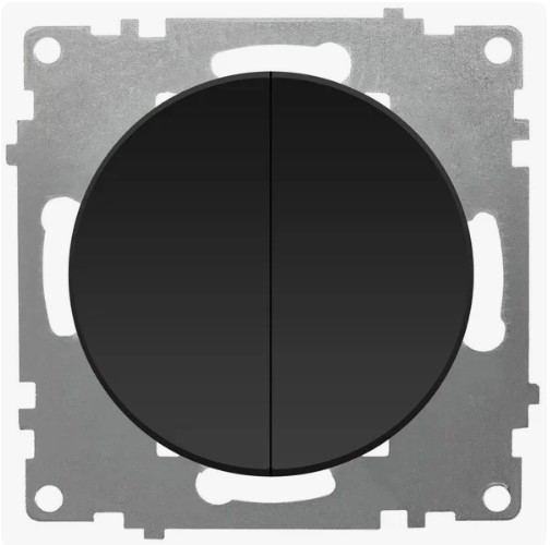 Выключатель 2 клавиши ЧЕРНЫЙ FLORENCE Выключатель 2 клавиши ЧЕРНЫЙ FLORENCE