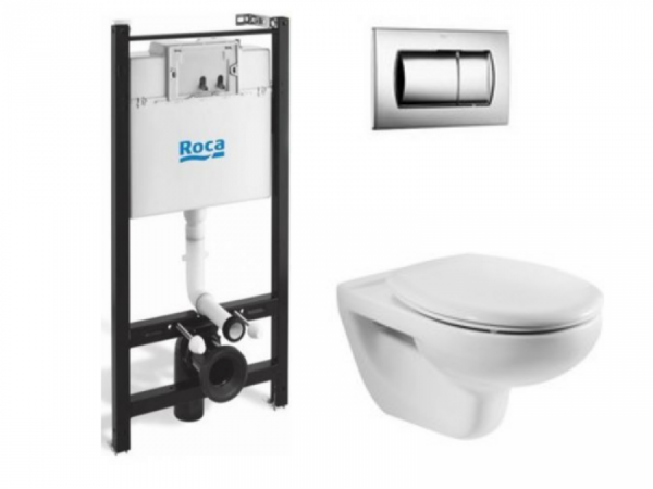 Комплект MATEO : подв.унитаз+инсталляция+кнопка+сидение м/з ROCA Комплект MATEO : подв.унитаз+инсталляция+кнопка+сидение м/з ROCA