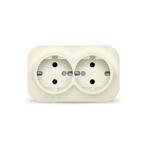 Розетка двухместная серия IONICH, с/з, о/у, 16А, 220В, слоновая кость (ivory) Розетка двухместная серия IONICH, с/з, о/у, 16А, 220В, слоновая кость (ivory)