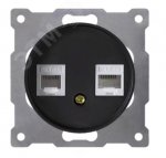 RJ-45 двойная розетка ЧЕРНЫЙ FLORENCE интернет розетка RJ-45 двойная розетка ЧЕРНЫЙ FLORENCE интернет розетка