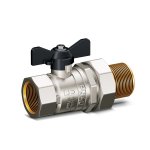 Кран шаровой   3/4" гш американка бабочка  (никель) LD