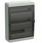 Корпус пластиковый навесной на 54 модуля КМПн-54 IP65 TEKFOR черная прозрачная дверь