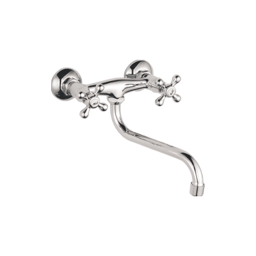 Смеситель кухня пристенный маховик металл. крест нижний излив 5976 Accoona Смеситель кухня пристенный маховик металл. крест нижний излив 5976 Accoona