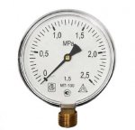 Манометр D 100 мм 0-10 бар  1/2" с поверкой