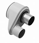 Адаптер для перехода с раздельных труб диам. 80 мм на коаксиальную диам. 80/125 мм, HT Адаптер для перехода с раздельных труб диам. 80 мм на коаксиальную диам. 80/125 мм, HT