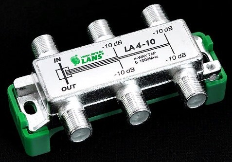 LANS Ответвитель LA 4-10 (2 проходных и 4 отвода) 10 дБ 5-1000 МГц LANS Ответвитель LA 4-10 (2 проходных и 4 отвода) 10 дБ 5-1000 МГц