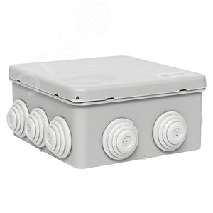 Коробка распаячная с крышкой КМР-030-014 наружная 105х105х50 АБС серая 8 входов IP54 (plc-kmr-030-014) Коробка распаячная с крышкой КМР-030-014 наружная 105х105х50 АБС серая 8 входов IP54 (plc-kmr-030-014)