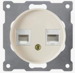 RJ-45 двойная розетка БЕЖЕВЫЙ FLORENCE интернет розетка двойная RJ-45 двойная розетка БЕЖЕВЫЙ FLORENCE интернет розетка двойная